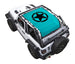 Sun Shade for Jeep Wrangler JL 2-Door, turquoise printed top with black star design