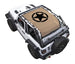 SPIDERWEBSHADE sun shade top for Jeep Wrangler JL 2-Door, tan with black star emblem