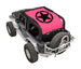 Sun shade SPIDERWEBSHADE for Jeep Wrangler JK 2-Door, pink printed top with black star emblem