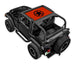 Sun Shade by SPIDERWEBSHADE for Jeep Wrangler TJ (1997–2006), orange printed top with black star logo