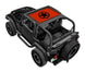 Sun Shade by SPIDERWEBSHADE for Jeep Wrangler TJ (1997–2006), orange printed top with black star logo