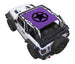 Sun shade SPIDERWEBSHADE for Jeep Wrangler JL 2-Door, purple panel with black logo