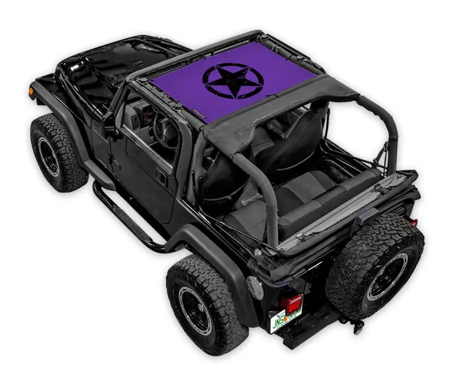 SPIDERWEBSHADE sun shade top for Jeep Wrangler TJ, purple star print (1997–2006)