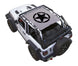 SpiderWebShade sun shade for Jeep Wrangler JL 2-Door; gray printed top with black star emblem