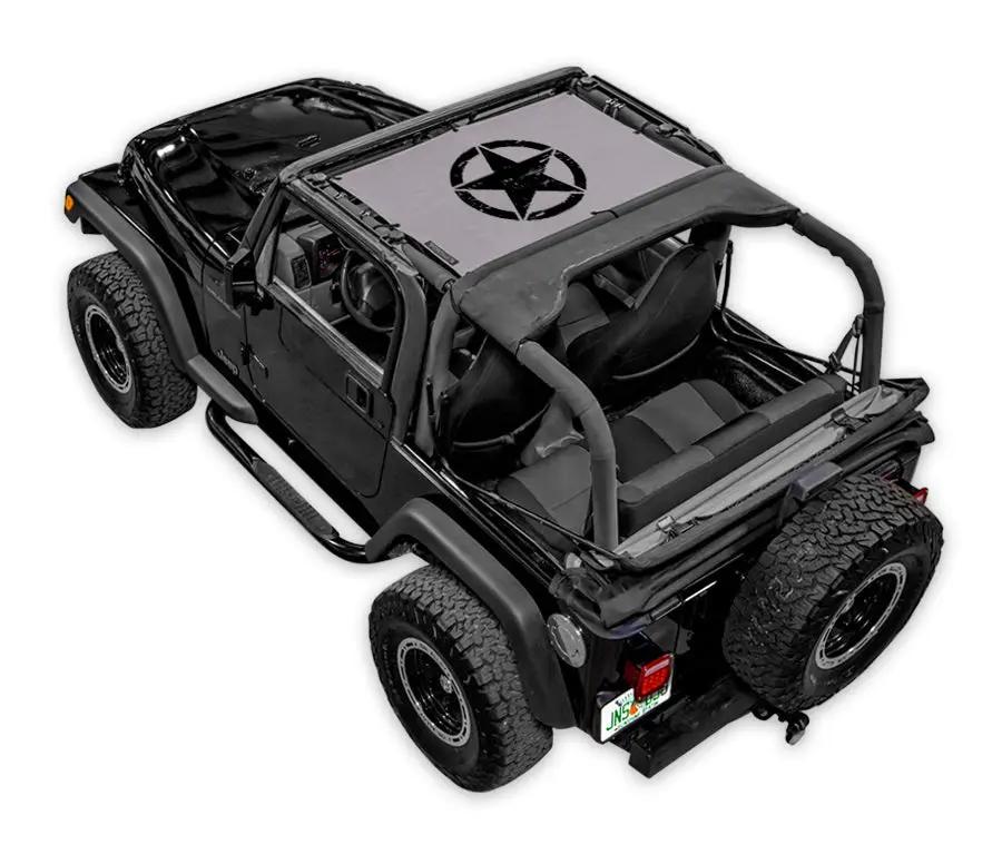 Sun shade SpiderWebShade for Jeep Wrangler TJ (1997–2006), gray printed star top