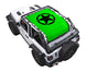 Sun Shade for Jeep Wrangler JL 2-Door by SpiderWebShade, green printed top with black emblem