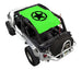 Sun shade for Jeep Wrangler LJ by SpiderWebShade; neon green with black star logo.