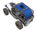 Sun shade top for Jeep Wrangler YJ by SPIDERWEBSHADE; blue shade with black star logo