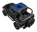 SPIDERWEBSHADE Jeep Wrangler TJ Sun Shade (1997–2006); blue printed top with black star logo