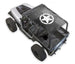 Sun shade SpiderWebShade for Jeep Wrangler YJ (1987-1996); black mesh top with white star logo.