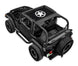 Sun shade for Jeep Wrangler TJ (1997–2006) by SpiderWebShade; stock printed star design on black shade top.