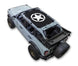 Sun shade top for Ford Bronco (2021–2026) by SpiderWebShade; black fabric with white star logo.