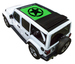 Sun shade for Jeep Wrangler JLU Sky One Touch Power Top by SPIDERWEBSHADE, green star-printed shade top