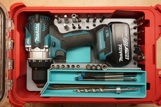 Packout Insert Tool Organizer Makita 18V Hammer Drill Mk18HD turquoise tray
