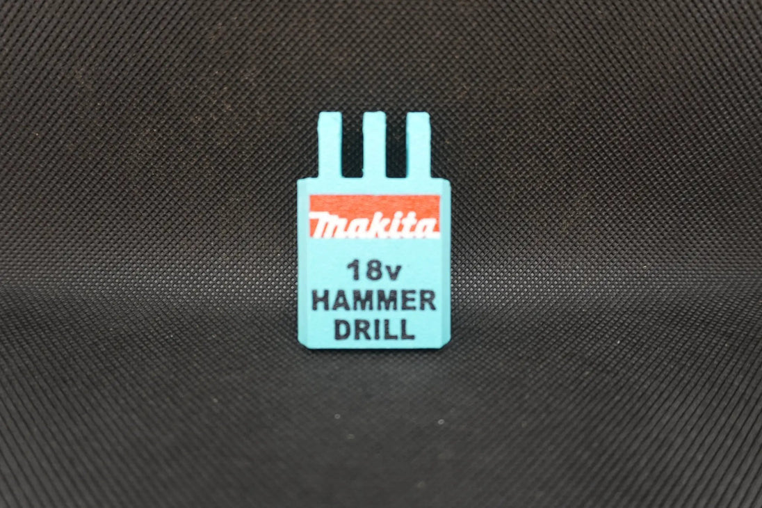 Packout insert for Makita 18V Hammer Drill Mk18HD, blue plastic tool organizer with Makita logo