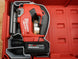 MDJ TB Packout Tool Box Insert for M18 D-Handle Jig Saw; Milwaukee red tool with 18V battery in Packout case