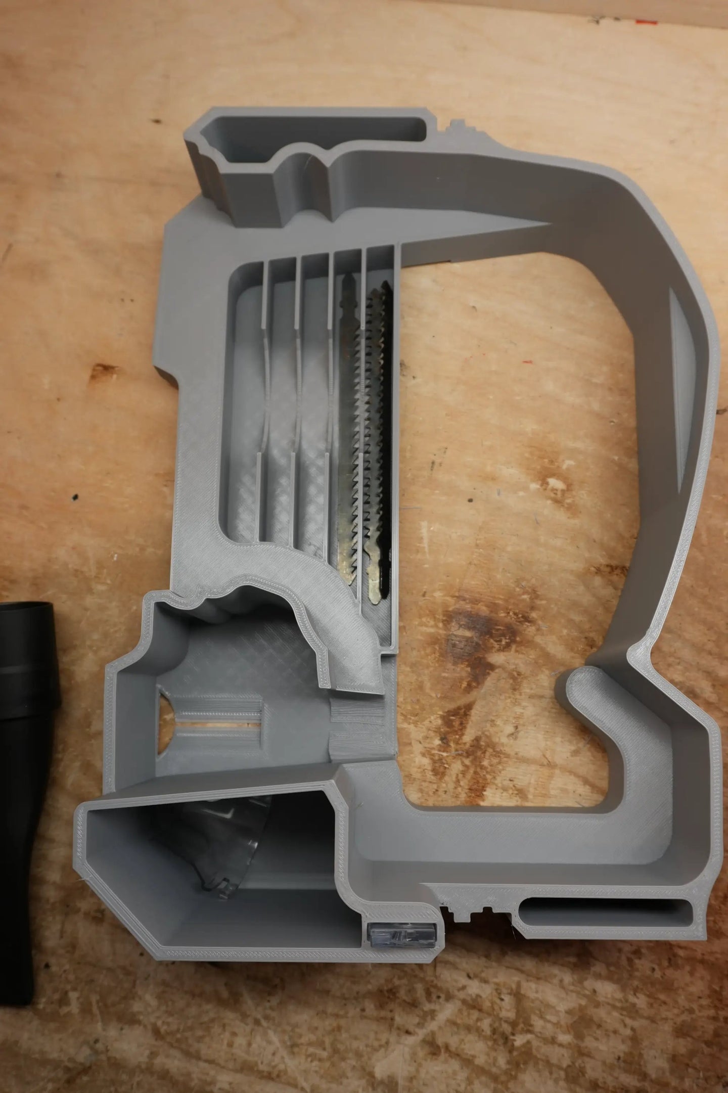 Packout Tool Box Insert for M18 D-Handle Jig Saw MDJ TB; gray molded plastic tool organizer