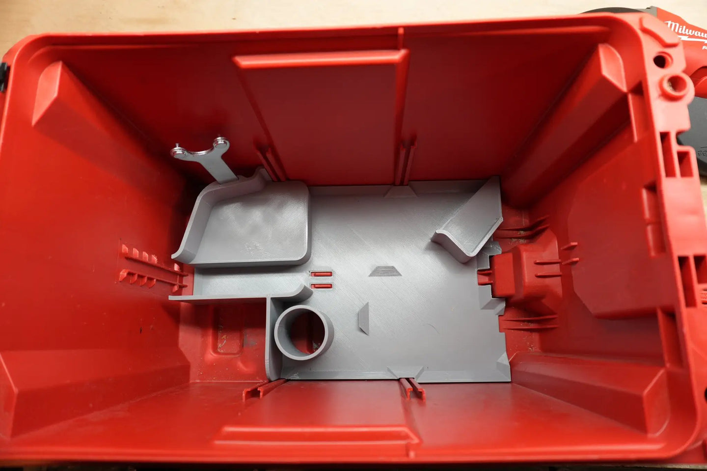 Packout Ammo Can Insert MAG2880 AC for Milwaukee M18 FUEL 4-1/2in Grinder 2880; red interior with gray tray