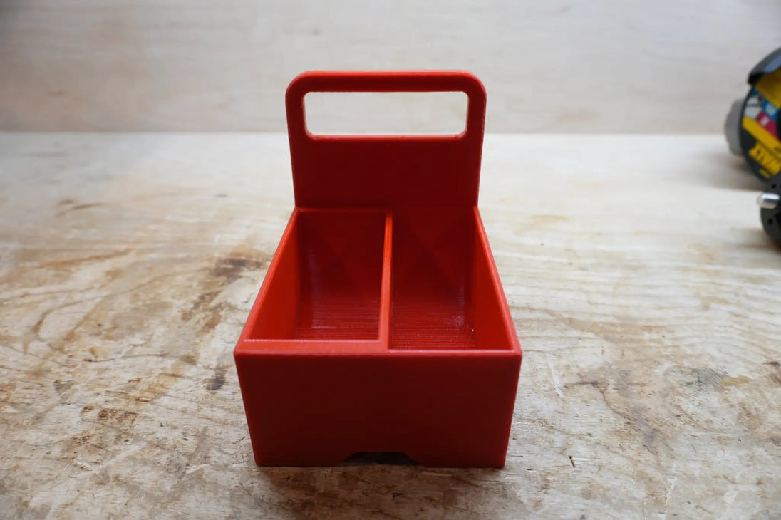Packout Ammo Can Insert for Milwaukee M18 FUEL 4-1/2 in Grinder MAG2880 AC red dual-compartment tool box insert