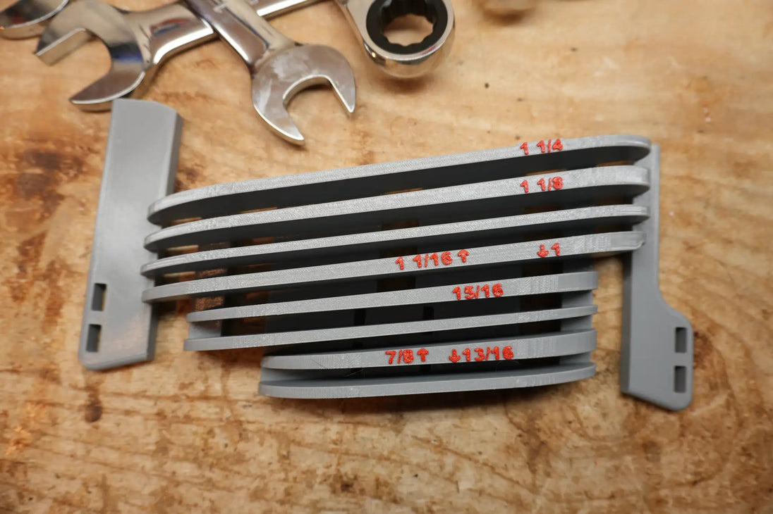 Packout Drawer Inserts for ICON Large Combination Wrench Set IRW-S D LF, gray plastic with red size labels