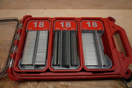 Brad Nail Tray Dividers LPNB18 by 10-Spot Tools, Low-Profile Packout, red Packout-style organizer