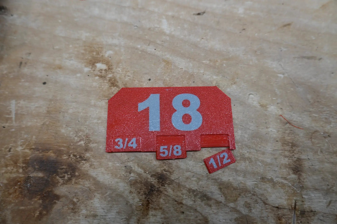 Low-Profile Packout Brad Nail Tray Dividers LPNB18 by 10-Spot Tools, red plastic with size tabs