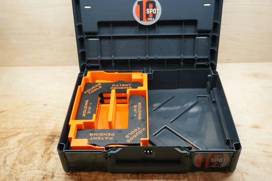 SYS-KMC Systainer Insert for Kouros Miter Clamps; orange tool insert inside a black 10-Spot Tools case