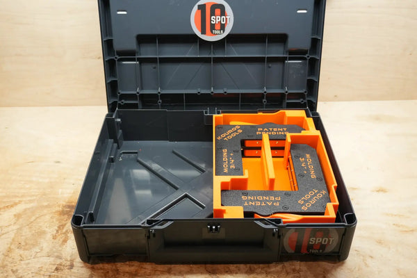 Systainer Insert for Kouros Miter Clamps SYS-KMC, orange tool insert in case, 10-Spot Tools