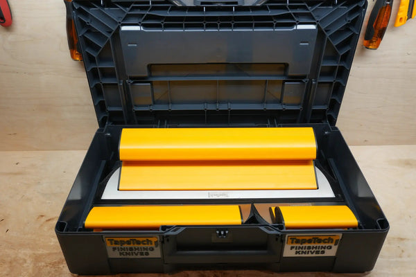 SYS-TTFK Systainer Insert for TapeTech Finishing Knives; black tool organizer with yellow trays