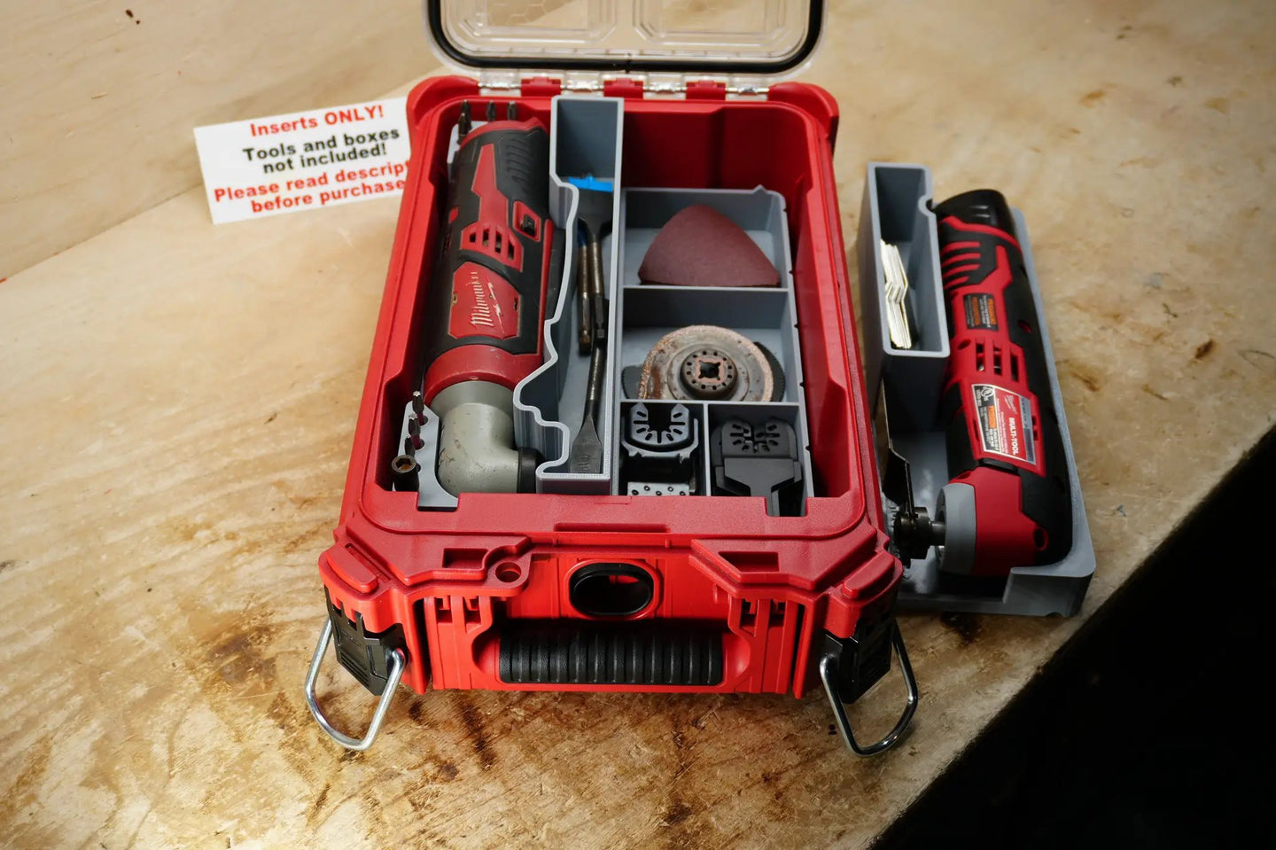 Packout SideCar Insert for M12 Right Angle Impact Driver 10-Spot Tools tool organizer in red Packout case