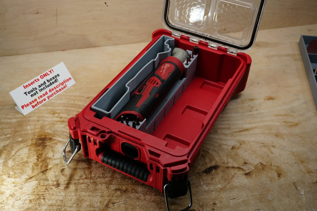 Packout SideCar Insert for M12 Right Angle Impact Driver ScMRAID – 10-Spot Tools red tool box insert with gray dividers