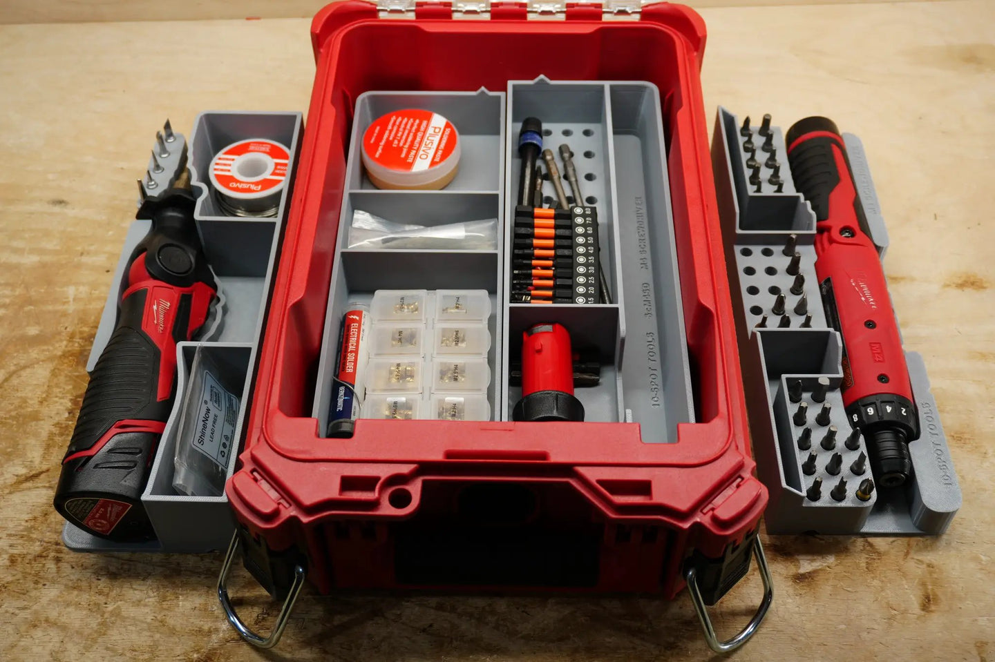 Packout SideCar Insert M12 Soldering Iron (ScMSI) by 10-Spot Tools in red/gray tool organizer case