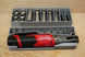 Packout SideCar Insert for M12 FUEL 3/8 in Ratchet, gray tool organizer with chrome sockets; Milwaukee M12 tool visible
