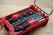 SideCar Inserts for Packout Organizer Boxes by 10-Spot Tools; gray insert in red Packout case with Milwaukee drill