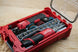SideCar Inserts for Packout Organizer Boxes by 10-Spot Tools; gray insert in red Packout case with Milwaukee drill