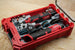 SideCar Inserts for Packout Organizer Boxes by 10-Spot Tools with drill and accessories in a red Packout case