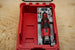 Packout SideCar Insert for M12 Tool (ScMBRT) - silver organizer insert with Milwaukee M12 drill in a red Packout case