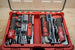 10-Spot Tools SideCar Inserts for Packout Organizer Boxes, gray dividers in a red Milwaukee Packout case with drill and bits visible