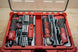 10-Spot Tools SideCar Inserts for Packout Organizer Boxes, gray dividers in a red Milwaukee Packout case with drill and bits visible