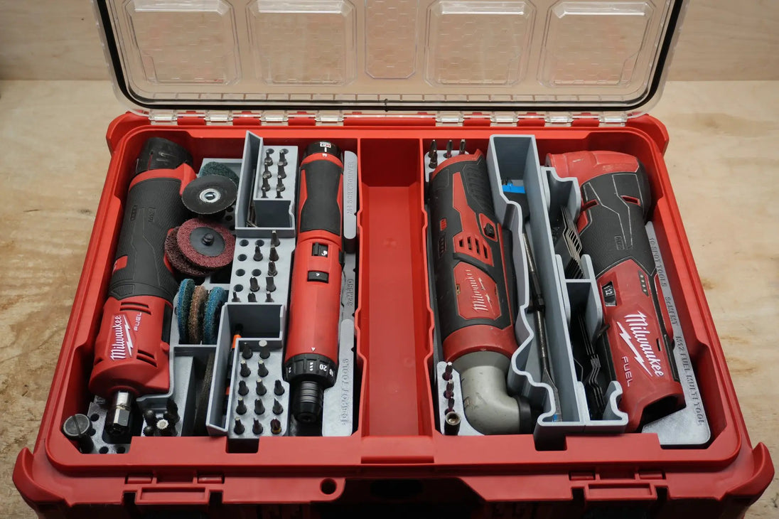 Packout SideCar Insert for M12 FUEL Straight Die Grinder ScMSDG - gray tool organizer insert in Milwaukee Packout case