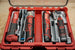 SideCar Inserts for Packout Organizer Boxes, gray plastic dividers inside red Milwaukee Packout case
