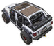 Sun Shade for Jeep Wrangler JLU 4-Door by SPIDERWEBSHADE; tan stock printed shade top.