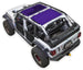 SpiderWebShade sun shade top for Jeep Wrangler JLU 4-Door, purple printed shade, 2018–2026