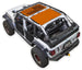 Sun Shade for Jeep Wrangler JLU 4-Door by Spiderwebshade, orange stock printed shade top.