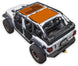 Sun Shade for Jeep Wrangler JLU 4-Door by Spiderwebshade, orange stock printed shade top.