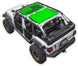 Sun Shade SPIDERWEBSHADE for Jeep Wrangler JLU 4-Door; two green stock-printed panels
