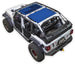 Sun Shade for Jeep Wrangler JLU 4-Door by SPIDERWEBSHADE; blue top shade panel