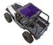 Sun shade for Jeep Wrangler YJ by SpiderWebShade, purple printed top with American flag motif, fits 1987–1996.