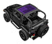 SpiderWebShade sun shade for Jeep Wrangler TJ (1997–2006); purple printed top.