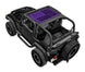 SpiderWebShade sun shade for Jeep Wrangler TJ (1997–2006); purple printed top.